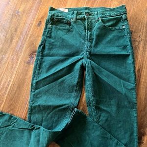 Gap High-rise Emerald Green Corduroy Pants - Size 29